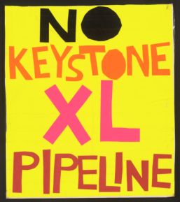 No Keystone XL Pipeline protest sign