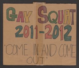 "Gay Squat" protest sign
