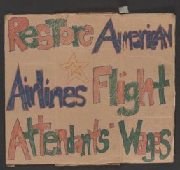 Protest sign in support of American Airlines flight attendants