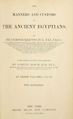 The manners and customs of the ancient Egyptians vol. 2